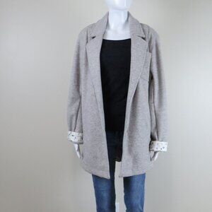 PILCRO Blazer Jacket SIZE LARGE Striped In Natural Heather Contrast Cuffs